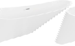Mexen Dora vrijstaande badkuip 150 x 75 cm, wit, overloop geborsteld nikkel - 52071507500-97