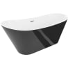 Mexen Dora freistehende Badewanne 150 x 75 cm, weiß/schwarz, Überlauf chrom - 52071507575-01