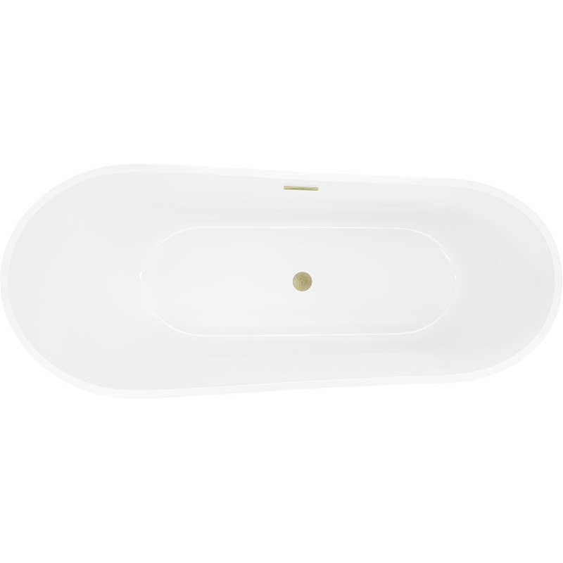 Mexen Dora vabaltseisev vann 150 x 75 cm, valge/must, ülevool kuldne harjatud - 52071507575-55
