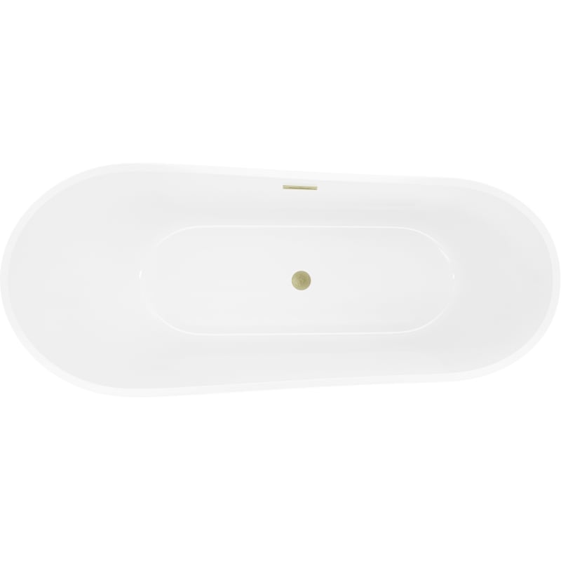 Mexen Dora vasca da bagno freestanding 150 x 75 cm, bianca/nera, troppopieno oro spazzolato- 52071507575-55