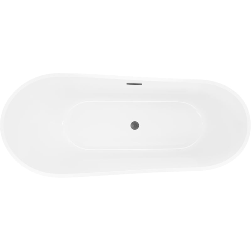 Mexen Dora vann vabalt seisev 150 x 75 cm, valge/must, ülevool gun gray harjatud - 52071507575-66