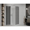 Mexen Roma pivot shower enclosure 90 x 90 cm, graphite, chrome + Flat shower tray, white - 854-090-090-01-40-4010