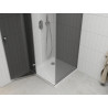 Mexen Roma pivot shower enclosure 90 x 90 cm, graphite, chrome + Flat shower tray, white - 854-090-090-01-40-4010
