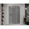 Mexen Roma cabine de douche pivotante 90 x 100 cm, graphite, chrome + receveur Flat, blanc - 854-090-100-01-40-4010