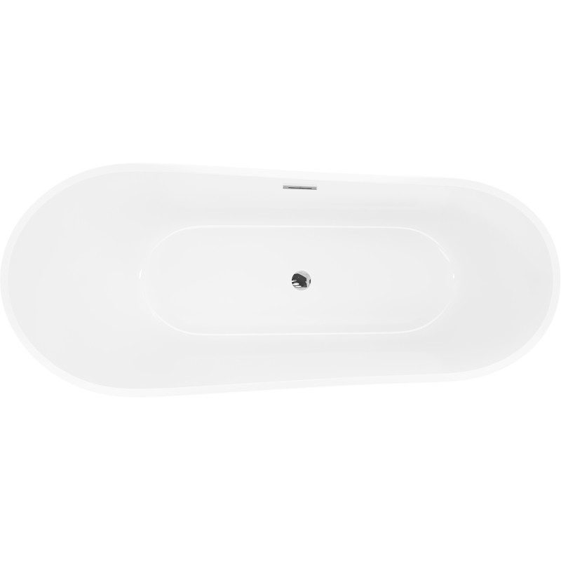 Mexen Dora vabalt seisev vann 160 x 75 cm, valge, kromitud ülevooluga - 52071607500-01