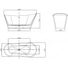 Mexen Dora freistehende Badewanne 160 x 75 cm, weiß, Überlauf chrom - 52071607500-01