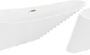 Mexen Dora freistehende Badewanne 160 x 75 cm, weiß, Überlauf gold - 52071607500-50