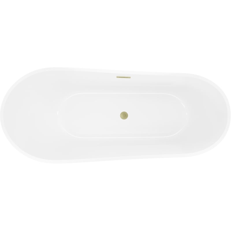 Mexen Dora vann vabal seisev 160 x 75 cm, valge, ülevoolu kuldne harjatud - 52071607500-55
