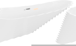 Mexen Dora freistehende Badewanne 160 x 75 cm, weiß, Überlauf in gebürstetem Kupfer - 52071607500-65