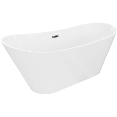 Mexen Dora freistehende Badewanne 160 x 75 cm, weiß, Überlauf gun gray gebürstet - 52071607500-66