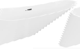 Mexen Dora brīvi stāvoša vanna 160 x 75 cm, balta, pārplūde gun gray matēta - 52071607500-66