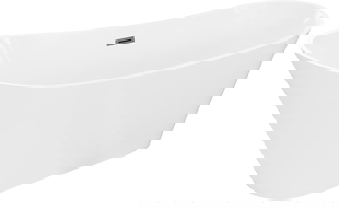 Mexen Dora freistehende Badewanne 160 x 75 cm, weiß, Überlauf gun gray gebürstet - 52071607500-66