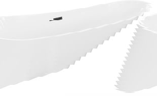 Mexen Dora freistehende Badewanne 160 x 75 cm, weiß, Überlauf schwarz - 52071607500-70