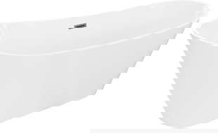 Mexen Dora vrijstaand bad 160 x 75 cm, wit, overloop gun metal - 52071607500-95