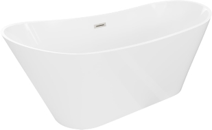 Mexen Dora vabaltseisev vann 160 x 75 cm, valge, harjatud niklipind - 52071607500-97
