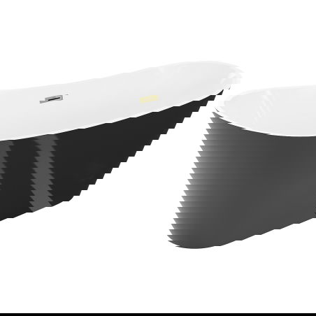 Mexen Dora freestanding bathtub 160 x 75 cm, white/black, gold overflow - 52071607575-50