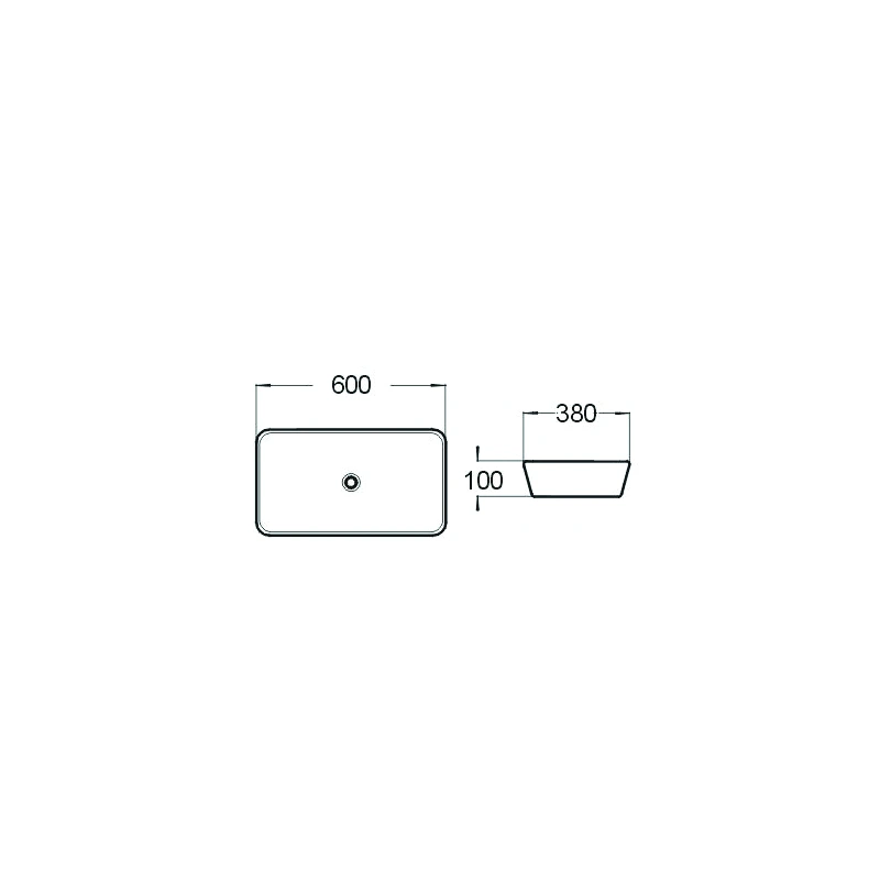 Mexen Nina pöytätason pesuallas 60 x 38 cm, valkoinen - 21186000