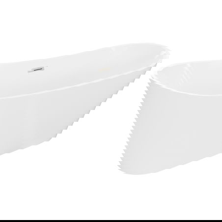 Mexen Dora vasca da bagno a libera installazione 170 x 75 cm, bianca, troppopieno nichel spazzolato - 52071707500-97