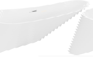 Mexen Dora freistehende Badewanne 170 x 75 cm, weiß, Überlauf gebürstetes Nickel - 52071707500-97