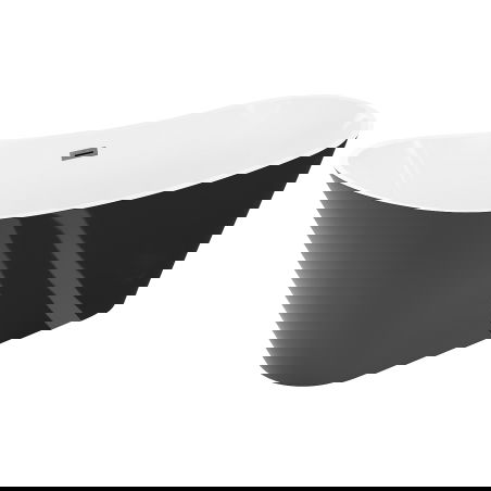 Mexen Dora vrijstaande badkuip 170 x 75 cm, wit/zwart, overloop geborsteld gun gray - 52071707575-66