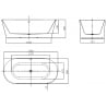 Mexen Oval Slim free-standing wall-adjacent bathtub 170 x 80 cm, white, chrome overflow - 52661708000-01