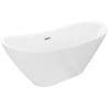 Mexen Lotos freestanding bath 140 x 75 cm, white, gold overflow - 52051407700-50