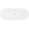 Mexen Lotos free-standing bath 140 x 75 cm, white, brushed gold overflow - 52051407700-55