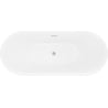 Mexen Lotos freestanding bathtub 140 x 75 cm, white, brushed nickel overflow - 52051407700-97