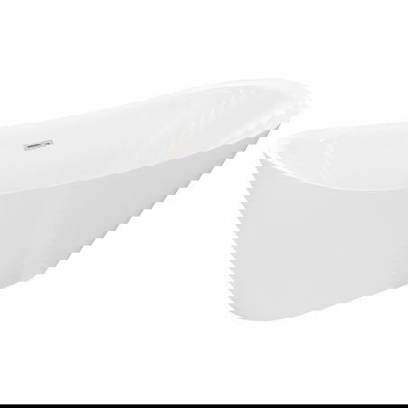 Mexen Lotos Free-standing Bathtub 140 x 75 cm, White, Brushed Nickel Overflow - 52051407700-97