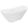 Mexen Lotos freestanding bathtub 140 x 75 cm, white, brushed nickel overflow - 52051407700-97