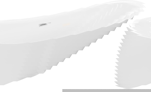Mexen Lotos freistehende Badewanne 140 x 75 cm, weiß, Überlauf gebürsteter Nickel - 52051407700-97