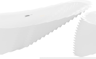 Mexen Lotos vrijstaande badkuip 140 x 75 cm, wit, overloop geborsteld nikkel - 52051407700-97