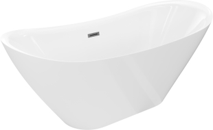 Mexen Lotos vabaltseisev vann 140 x 75 cm, valge, gunmetal ülevooluga - 52051407700-95