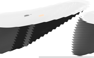 Mexen Lotos vrijstaande badkuip 140 x 75 cm, wit/zwart, borstelkoperen overloop - 52051407775-65