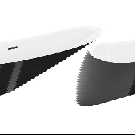 Mexen Lotos freistehende Badewanne 140 x 75 cm, weiß/schwarz, schwarzer Überlauf - 52051407775-70