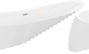 Mexen Lotos freistehende Badewanne 150 x 75 cm, weiß, Überlauf gebürstetes Kupfer - 52051507700-65