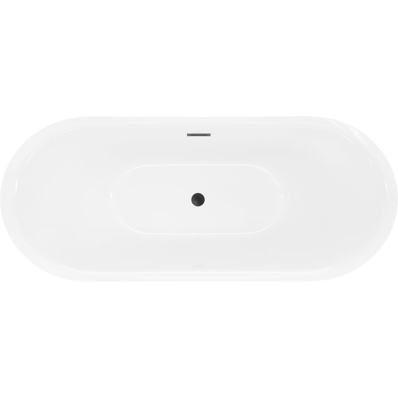Mexen Lotos 150 x 75 cm Freestanding Bathtub, White, Black Overflow - 52051507700-70