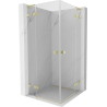 Mexen Lunar L Duo kabina za tuš s dvosmjernim vratima 110 x 110 cm, prozirna, zlatno brušena - 834L-110L-110P-55-00