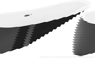 Mexen Lotos vrijstaande badkuip 150 x 75 cm, wit/zwart, overloop gun gray geborsteld - 52051507775-66