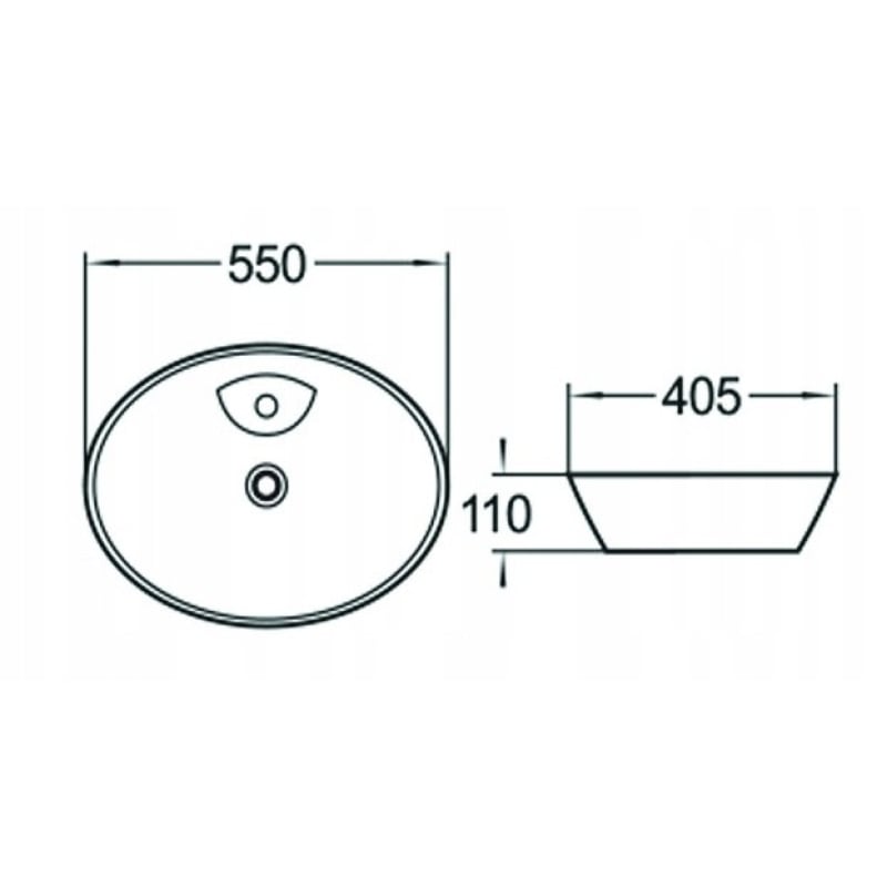 Mexen Aida 55 x 40 cm countertop sink, white - 21205500