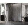 Mexen Lunar L Duo Hinged Shower Enclosure 115 x 115 cm, Transparent, Brushed Gold - 834L-115L-115P-55-00