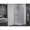 Mexen Pretoria cabine de douche pivotante 90 x 90 cm, transparent, chrome + receveur Flat - 852-090-090-01-00-4010