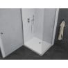 Mexen Pretoria 70 x 100 cm Pivot Shower Enclosure, Transparent, Chrome + Flat Shower Tray - 852-070-100-01-00-4010