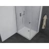 Mexen Pretoria 70 x 100 cm Pivot Shower Enclosure, Transparent, Chrome + Flat Shower Tray - 852-070-100-01-00-4010
