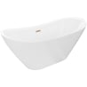 Mexen Lotos freestanding bathtub 160 x 75 cm, white, brushed copper overflow - 52051607700-65