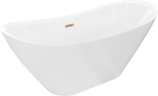 Mexen Lotos vabaltseisev vann 160 x 75 cm, valge, harjatud vask ülevool - 52051607700-65