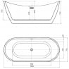 Mexen Lotos freestanding bathtub 160 x 75 cm, white, brushed copper overflow - 52051607700-65