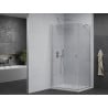 Mexen Pretoria 90 x 80 cm Hinged Shower Enclosure, Transparent, Chrome + Flat Tray - 852-090-080-01-00-4010