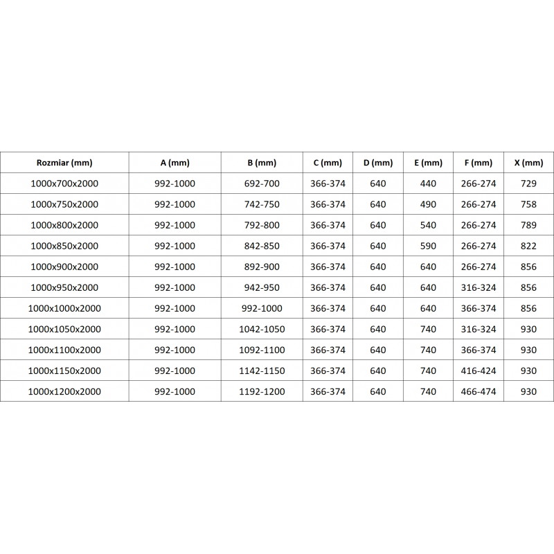 Mexen Lunar L Duo levo krilo prha, prosojno, rožnato zlato, 100 x 90 cm - 834L-100L-090P-60-00