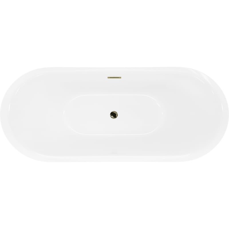 Mexen Lotos freistehende Badewanne 160 x 75 cm, weiß/schwarz, Überlauf gold - 52051607775-50